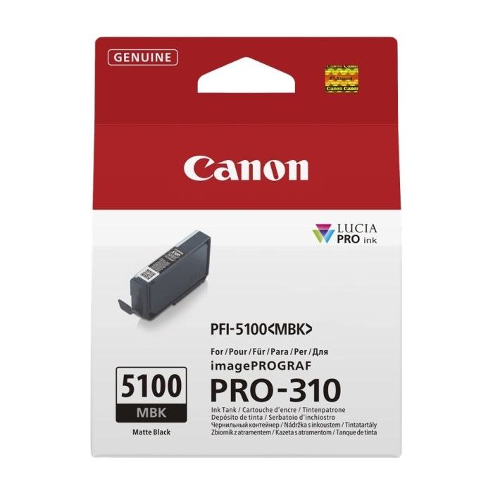 Canon PFI5100 Negro Mate Cartucho de Tinta Original - PFI5100MBK/6951C001