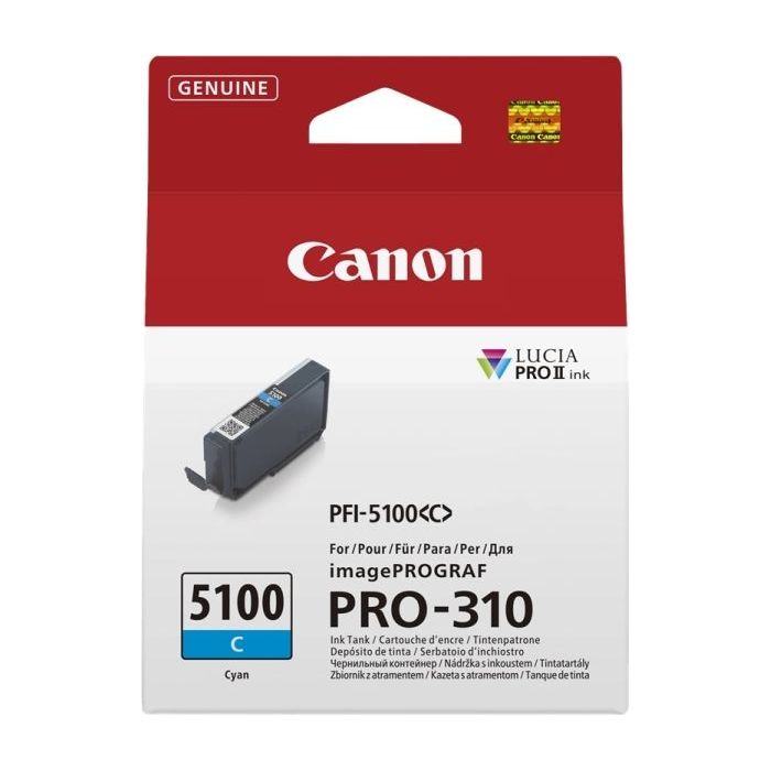 Canon PFI5100 Cyan Cartucho de Tinta Original - PFI5100C/6953C001