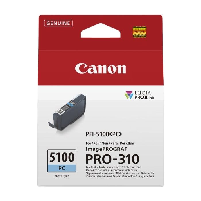 Canon PFI5100 Cyan Photo Cartucho de Tinta Original - PFI5100PC/6956C001