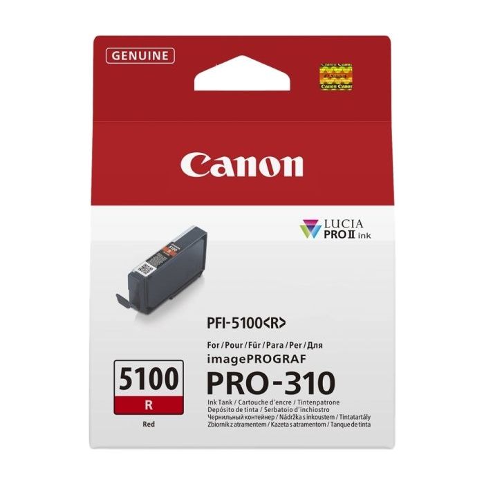Canon PFI5100 Rojo Cartucho de Tinta Original - PFI5100R/6958C001