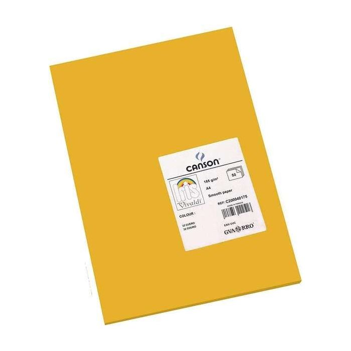 Canson Guarro Pack de 50 Cartulinas Iris A4 de 185g - 21x29.7cm - Color Cuero