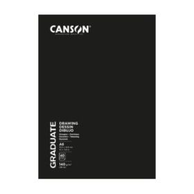 Canson Graduate Dibujo y Esbozo Cuaderno Grapado con 20 Hojas A3 - 140g - Grano Fino - Color Blanco