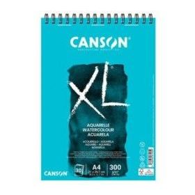 Canson XL Papel de Acuarela Album Espiral de 30 Hojas A5 de 300g - Grano Fino - Color Blanco