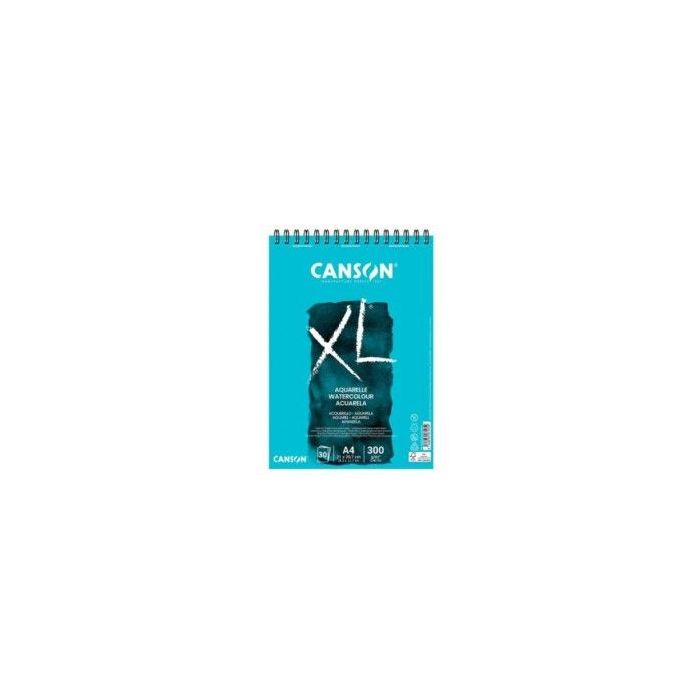 Canson XL Papel de Acuarela Album Espiral de 30 Hojas A5 de 300g - Grano Fino - Color Blanco