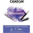 Canson Graduate Mix Media Bloc Encolado de 20 Hojas A3 de 200g - Grano Fino - Color Blanco