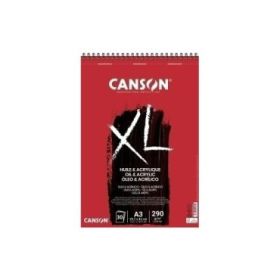 Canson XL Oleo & Acrilico Album Espiral de 30 Hojas A3 - 290g - Grano Fino - Color Blanco