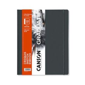 Canson Graduate Sketch Cuaderno con 60 Hojas - 27.9x35.6cm - 120g - Grano Fino - Tapa Dura - Color Blanco
