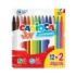Carioca Joy Superlavables Pack de 12+2 Rotuladores - Punta 2.8mm Bloqueada - Capuchon Ventilado - Colores Surtidos
