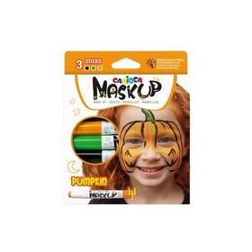 Carioca Mask Up Pumpkin Pack de 3 Colores para la Piel - Colores Brillantes - Lavables - Base Agua - Incluye Dos Tutoriales Paso a Paso - Colores Naranja, Verde y Negro