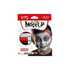Carioca Mask Up Creepy Pack de 3 Colores para la Piel - Colores Brillantes - Lavables - Base Agua - Incluye Dos Tutoriales Paso a Paso - Colores Blanco, Rojo y Negro