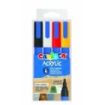 Carioca Acrylic Pack de 4 Marcadores de Pintura Acrilica - Punta Redonda Media 1.8-2.5mm - Tinta a Base de Agua - Alta Cobertura - Colores Surtidos