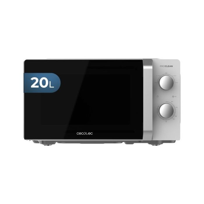 Cecotec Proclean 2010 Inverter Microondas - Potencia de 700W - Capacidad 20L - 5 Niveles de Coccion - Plato de 245mm - Temporizador 30min - Aviso Acustico - Color Blanco