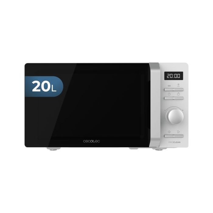 Cecotec ProClean 5010 Inverter Microondas - Potencia de 700W - Capacidad 20L - Plato de 245mm - Temporizador 30min - Programas Preconfigurados - Seguridad Infantil - Color Blanco