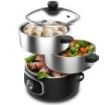 Cecotec Vapovita SteelPot Vaporera Multifuncional - 1300W - Cocina Saludable - Recipientes de Acero Inoxidable - Capacidad de 10L - Tiempo Ajustable - Apagado Automatico - Facil Limpieza - Color Negro