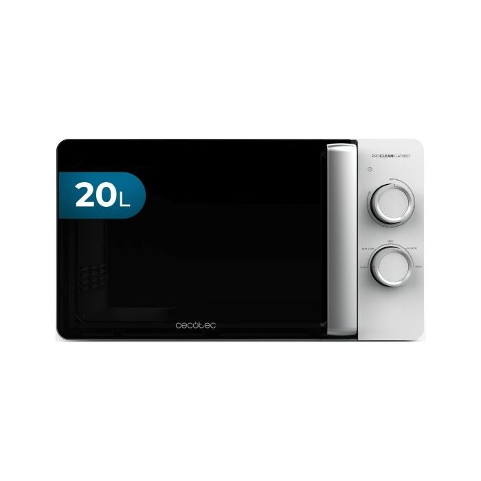 Cecotec Proclean 3010 Flatbed Microondas sin Plato - Potencia de 700W - Capacidad de 20L - Revestimiento Ceramico - Temporizador de 30min - Tecnologia 3Dwave Envolvente - Color Negro