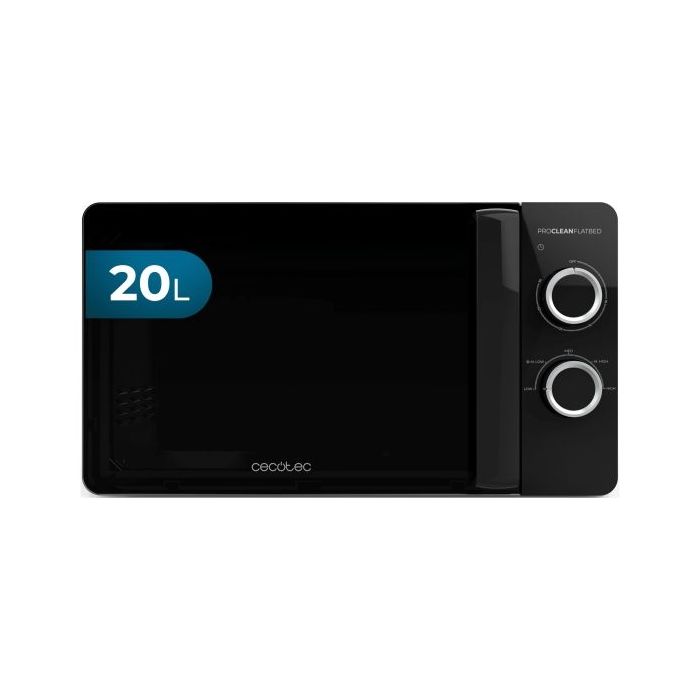 Cecotec Proclean 3030 Flatbed Microondas sin Plato - Potencia de 700W - Capacidad 20L - Revestimiento Ceramico - Temporizador 30min - Compacto - Tecnologia 3Dwave Envolvente - Color Negro