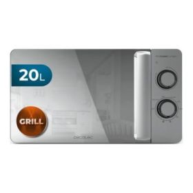 Cecotec Proclean 3160 Flatbed Mirror Microondas sin Plato - Potencia de 700W - Capacidad 20L - Grill 800W - Revestimiento Ceramico - Puerta de Espejo - Temporizador 30min - Acero Inoxidable
