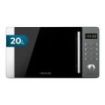 Cecotec Proclean 5010 Flatbed Inox Microondas sin Plato - Potencia de 700W - Capacidad de 20L - 8 Programas Preconfigurados - Revestimiento Ceramico - Temporizador - Elegante - Color Negro