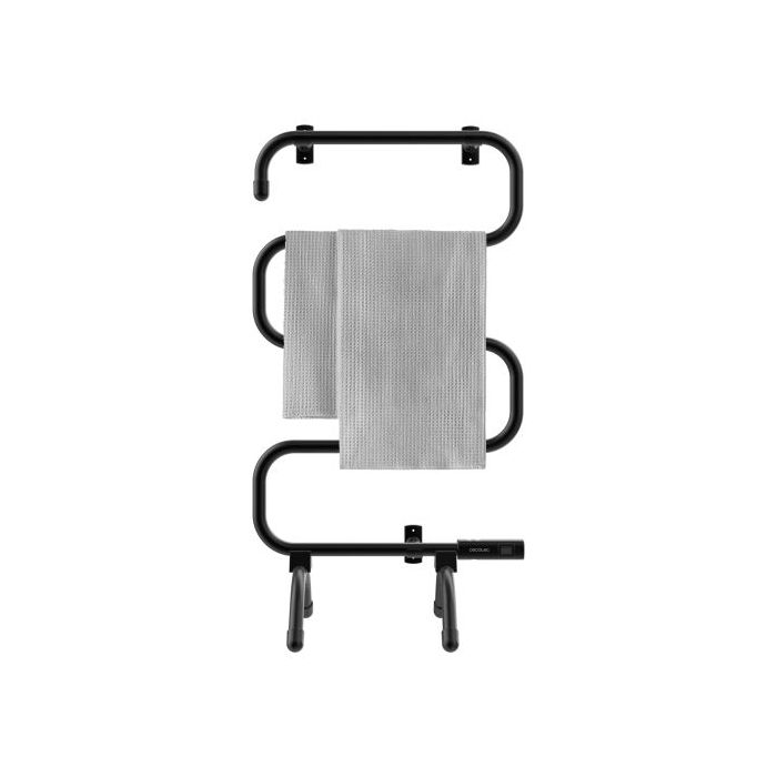 Cecotec ReadyWarm 5000 Toallero Electrico - 100W - Calienta Toallas al Instante - Facil de Instalar - Moderno y Elegante - Sistema de Proteccion contra Sobrecalentamiento - Color Negro