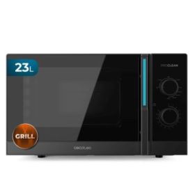 Cecotec ProClean 4120 Microondas - Potencia de 800W - Capacidad 23L - Grill 1000W - 8 Niveles de Potencia - Funcion Descongelar - Plato de 285mm - Temporizador 35min - Color Negro