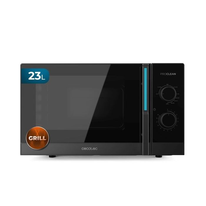 Cecotec ProClean 4120 Microondas - Potencia de 800W - Capacidad 23L - Grill 1000W - 8 Niveles de Potencia - Funcion Descongelar - Plato de 285mm - Temporizador 35min - Color Negro