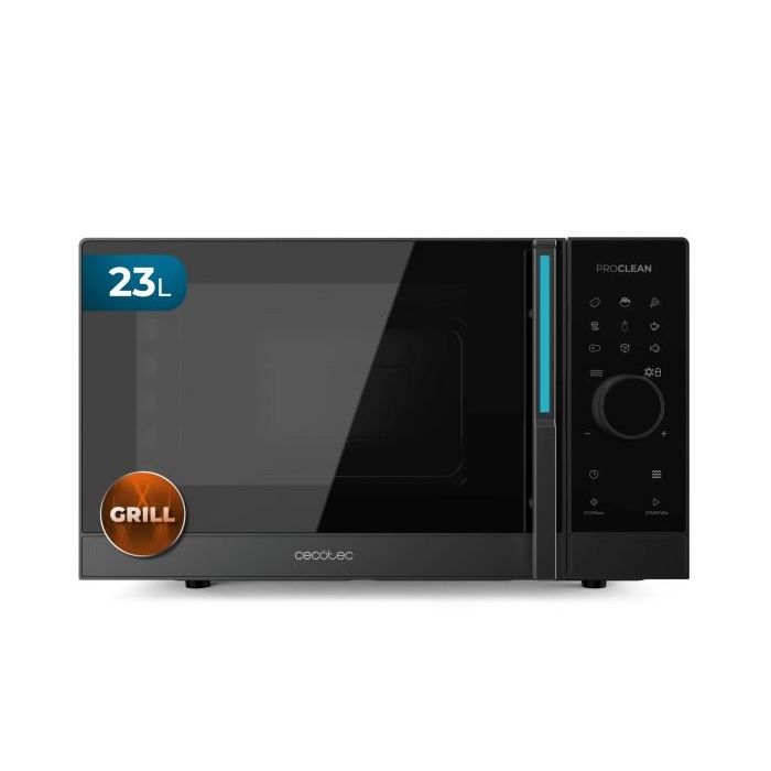 Cecotec ProClean 6120 Microondas - 800W - Capacidad de 23L - Control Tactil Digital - Grill 1000W - 5 Niveles de Potencia - Funcion Descongelar - Temporizador 60min - Color Negro