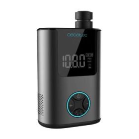 Cecotec Mini Air Max Inflador de Ruedas - Potencia hasta 150psi - Doble Bateria de 600mAh - 4 Boquillas Adaptables - Pantalla LCD con Control - Carga USB-C Rapida - Incluye Accesorios - Color Negro