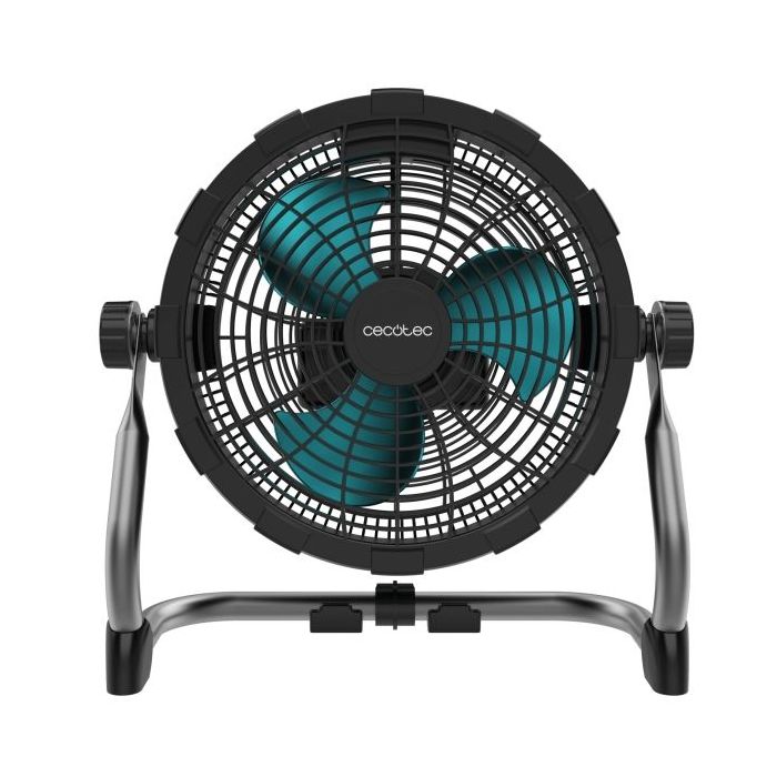 Cecotec ProIndustry Portable Ventilador Industrial de Suelo Inalambrico con 3 Aspas - Bateria de 12.000mAh - 9 Velocidades - Diametro de 10" - Rejilla Protectora - Inclinacion Ajustable - Color Negro