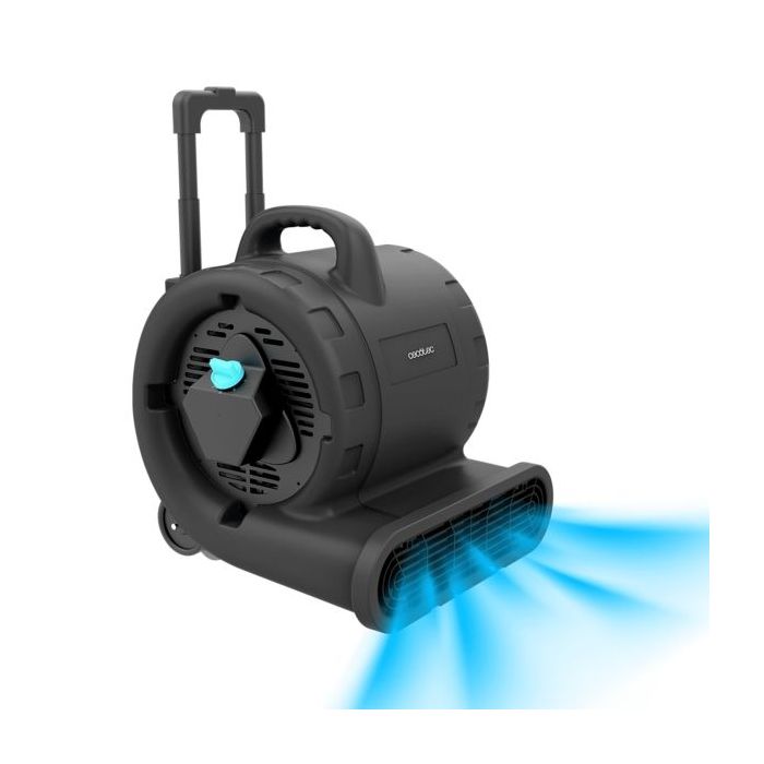 Cecotec BlowIndustry 6000 FlowFloor Soplador de Aire - Potencia de 600W - Potente Flujo de Aire - 3 Velocidades - Flujo de 2700 m3/h - Ruedas y Mango Retractil - Facil de Transportar - Color Negro