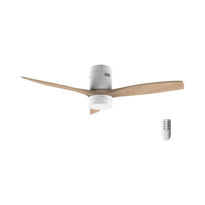 Cecotec EnergySilence Aero 5600 Classic Ventilador de Techo con 3 Aspas y Luz LED Integrada - 40W - Diametro de 52" - 6 Velocidades - Modo Invierno - Temporizador - Mando a Distancia - Color Blanco