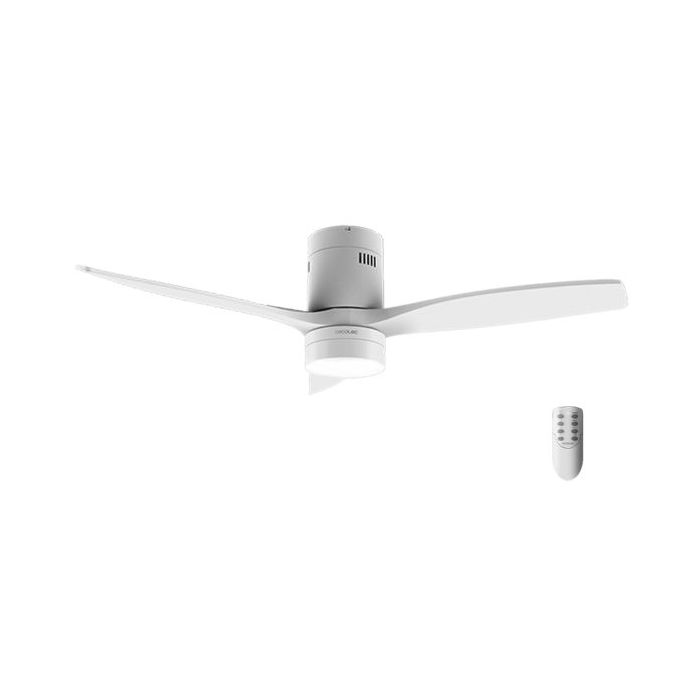 Cecotec EnergySilence Aero 5600 Classic White Ventilador de Techo con 3 Aspas y Luz - 40W - Diametro de 52" - 6 Velocidades - LED de 18W - Modo Invierno - Temporizador - Color Blanco