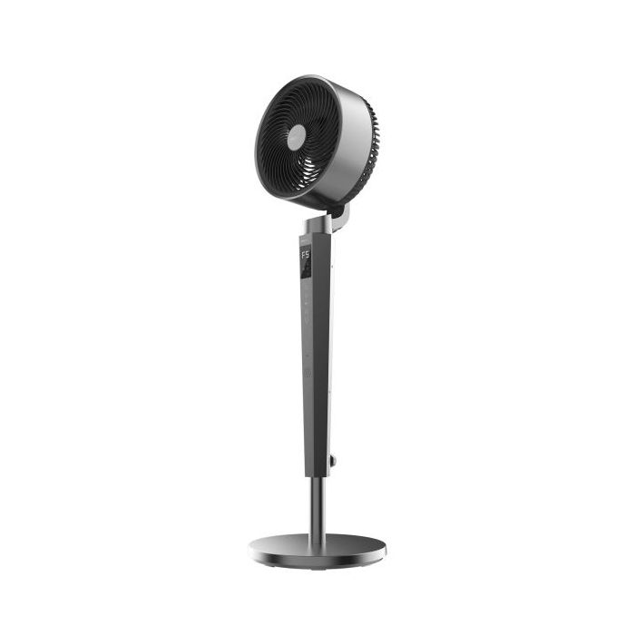 Cecotec EnergySilence 2400 Cyclone Noir Ventilador de Pie - 40W - 24 Velocidades - Oscilante - Mando a Distancia - Temporizador - Pantalla LED y Tactil - Altura Regulable - Color Negro y Gris