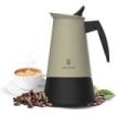 Cecotec Piccolina 600 Cafetera Italiana para 6 Tazas de Acero Inoxidable - Capacidad de 300ml - Junta de Silicona - Compatible con Todo Tipo de Cocinas - Valvula de Seguridad - Color Negro y Verde