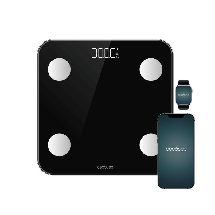 Cecotec Surface Precision Smart Bascula Corporal - Capacidad hasta 180kg - Autoencendido y Autoapagado - Medicion Precisa - Compacto - Ahorro Energetico - Facil de Usar - Color Negro