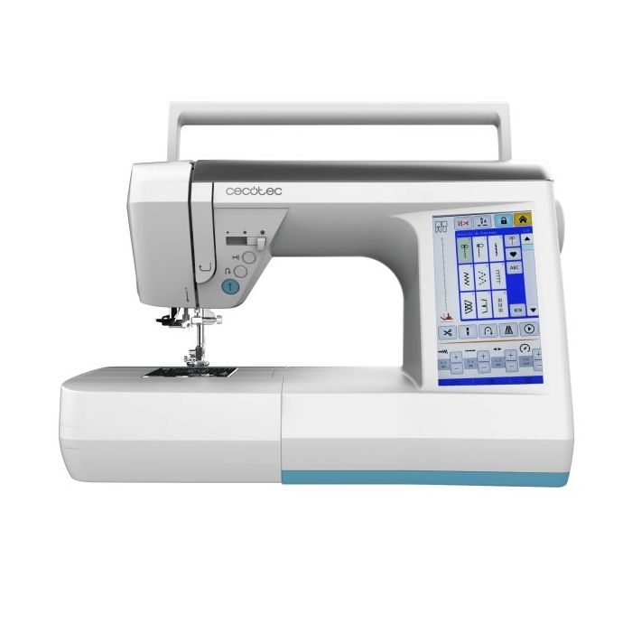 Cecotec BelleCouture 36000 Control Maquina de Coser Profesional - 360 Puntadas - Pantalla Tactil de 7" - Control sin Pedal - Enhebrado Automatico - Luz LED - Cortador Automatico - Color Blanco