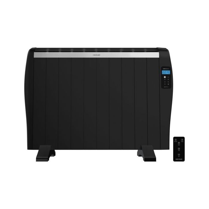 Cecotec ReadyWarm 2100 Thermal Emisor Termico con 10 Elementos - 1500W - Cobertura hasta 20 M² - Pantalla LCD - Mando a Distancia - Programador Semanal - Termostato - Color Negro