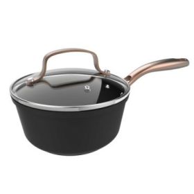 Cecotec Polka Fantasy Cazo de 16cm de Diametro - Capacidad 1.3L - Aluminio Forjado - Tapa de Cristal Templado - Antiadherente - Apto para Horno hasta 230°C - Compatible con Induccion - Color Negro