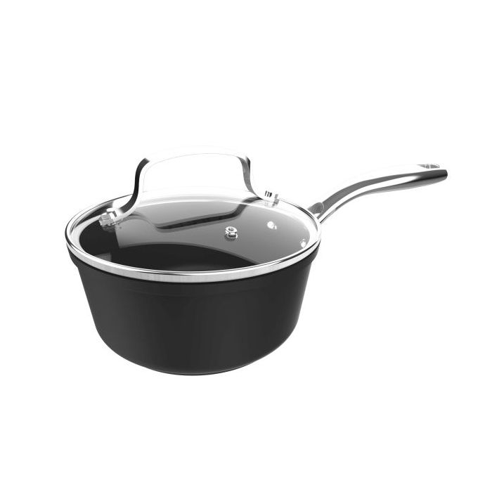 Cecotec Polka Fantasy Cazo de 16cm de Diametro - Capacidad de 1.3L - Aluminio Forjado - Antiadherente - Compatible con Induccion - Apto para Horno hasta 230°C - Apto para Lavavajillas - Color Negro