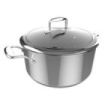 Cecotec Polka Classy Olla de 28cm de Diametro - Capacidad de 7.5L - Acero Inoxidable 18/10 - Asas Remachadas - Tapa de Cristal y Acero - Revestimiento Antiadherente - Compatible con Induccion