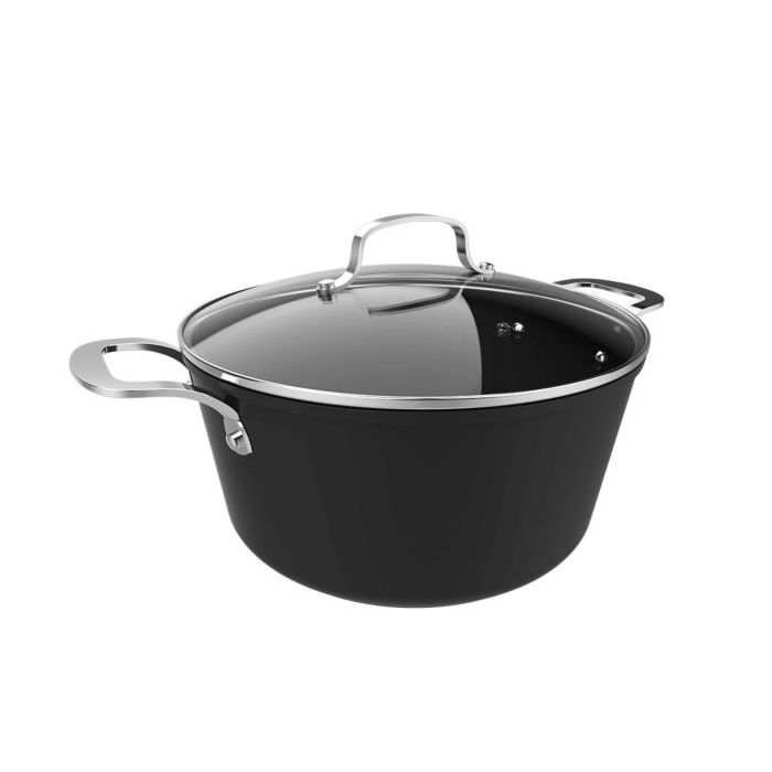 Cecotec Polka Fantasy Olla de 28cm de Diametro - Capacidad de 7.1L - Revestimiento Antiadherente - Compatible con Induccion - Asas Remachadas - Apta para Horno - Apto para Lavavajillas - Color Negro