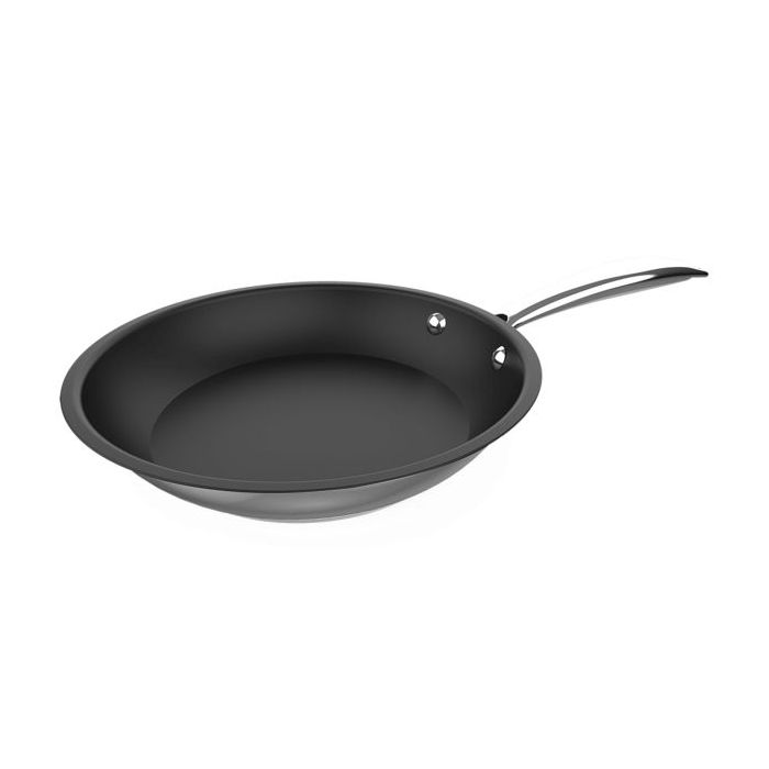 Cecotec Polka Classy Steel Sarten de Acero Inoxidable de 18cm - Revestimiento Antiadherente - Apta para Horno 230°C - Compatible con Induccion - Mango Remachado - Color Negro