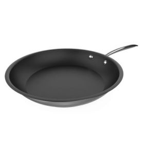 Cecotec Polka Classy Steel Sarten de Acero Inoxidable de 24cm - Mango Remachado - Revestimiento Antiadherente - Apta para Horno - Compatible con Induccion - Color Negro