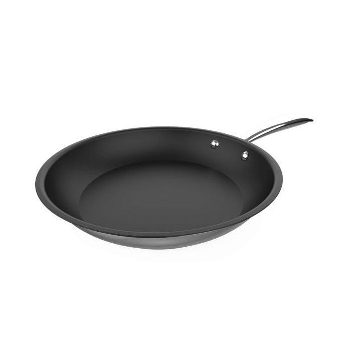 Cecotec Polka Classy Steel Sarten de Acero Inoxidable de 24cm - Mango Remachado - Revestimiento Antiadherente - Apta para Horno - Compatible con Induccion - Color Negro