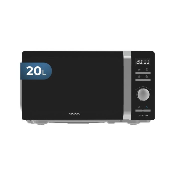 Cecotec Proclean 5010 Inverter Microondas - Potencia de 700W - Capacidad 20L - Plato de 245mm - Temporizador 30min - Programas Preconfigurados - Seguridad Infantil - Color Negro