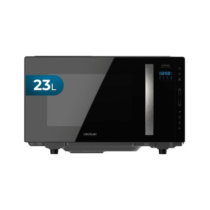 Cecotec GrandHeat 2300 Flatbed Touch Microondas sin Plato - 800W - Capacidad 23L - Panel Tactil - 8 Funciones Preconfiguradas - Revestimiento Ceramico - Temporizador - sinPlato Giratorio - Color Negro