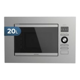 Cecotec GrandHeat 2090 Built-in Microondas Encastrable - 800W - Capacidad 20L - Grill 1000W - 8 Funciones Preconfiguradas - Temporizador - Revestimiento Acero Inoxidable - Bloqueo Infantil