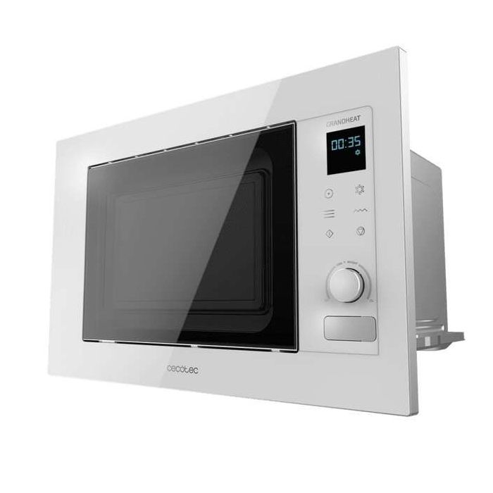 Cecotec GrandHeat 2090 Built-In Touch White Microondas Encastrable con Grill 21L 1200W - Temporizador hasta 60min - 8 Funciones Preconfiguradas
