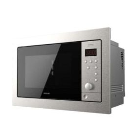 Cecotec GrandHeat 2500 Built-In SteelBlack Microondas Encastrable con Grill 25L 900W - Temporizador hasta 95min - 8 Funciones Preconfiguradas