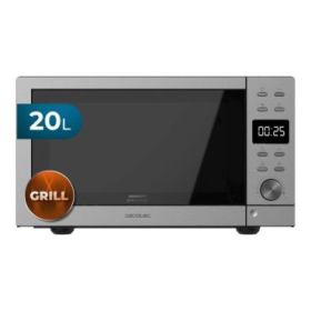 Cecotec GrandHeat 2010 Flatbed Microondas sin Plato - Potencia de 700W - Capacidad 20L - Grill 900W - 9 Funciones Preconfiguradas - Revestimiento Ceramico - Bloqueo Infantil - Acero Inoxidable