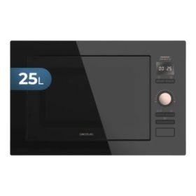 Cecotec GrandHeat 2590 Built-in Microondas Encastrable - 900W - Capacidad 25L - Grill 1000W - 8 Funciones Preconfiguradas - Temporizador - Funcion Quick Start - Bloqueo Infantil - Color Negro